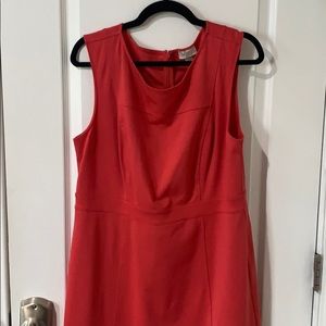 Red A line sundress.  Soft cotton.  Zip back